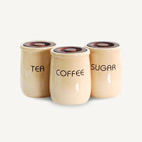 Tea Coffee Sugar Ceramic Jars Storage Kitchen Canister