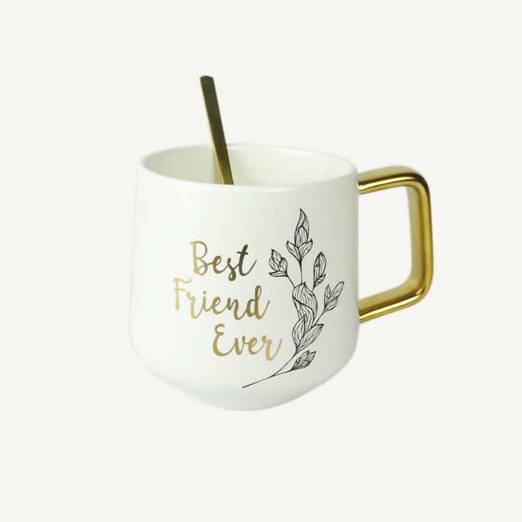 Gold Coffee Mug Gold Handle Inspirational Cup Cute Motivational Gifts Custom Ceramic Mug