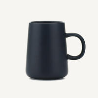 Ceramic Cup Matte Black Glaze Color Large Ceramic Coffee Mug 14 oz
