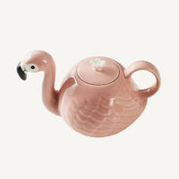 Portable Creative modern ceramic teapot Animal Tea Pot Pottery 3D Flamingos Bird Tea Pot